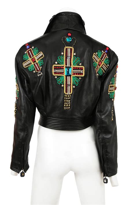 versace collection woven leather jacket|gianni Versace vice style jacket.